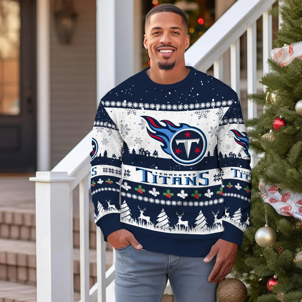 Tennessee Titans Premium Ugly Christmas Sweater Seasonal Edition AZDTUSW000160