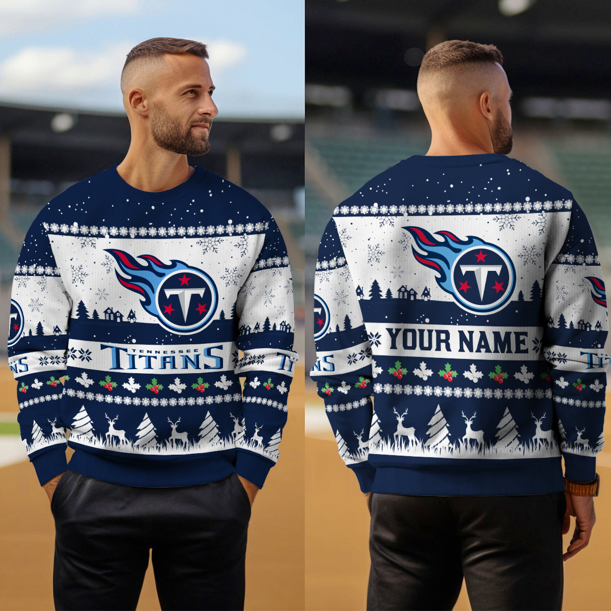 Tennessee Titans Premium Ugly Christmas Sweater Seasonal Edition AZDTUSW000160