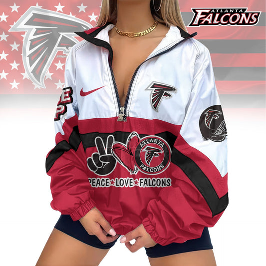 Atlanta Falcons Half-Zip Windbreaker Jacket EM02