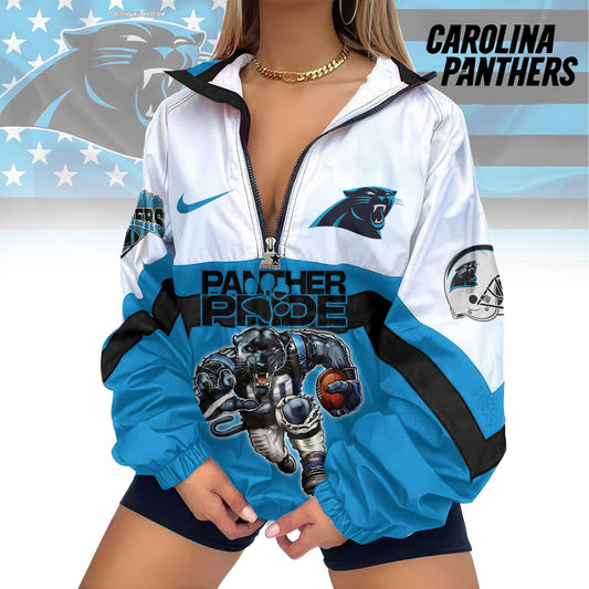 Carolina Panthers Half-Zip Windbreaker Jacket EM05