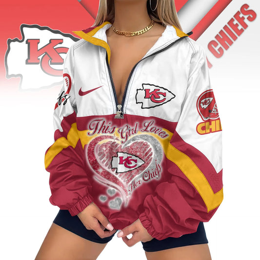 Kansas City Chiefs Half-Zip Windbreaker Jacket EM16