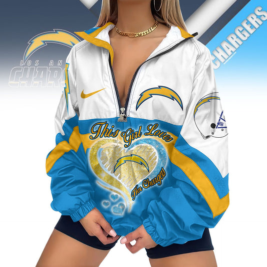 Los Angeles Chargers Half-Zip Windbreaker Jacket EM18