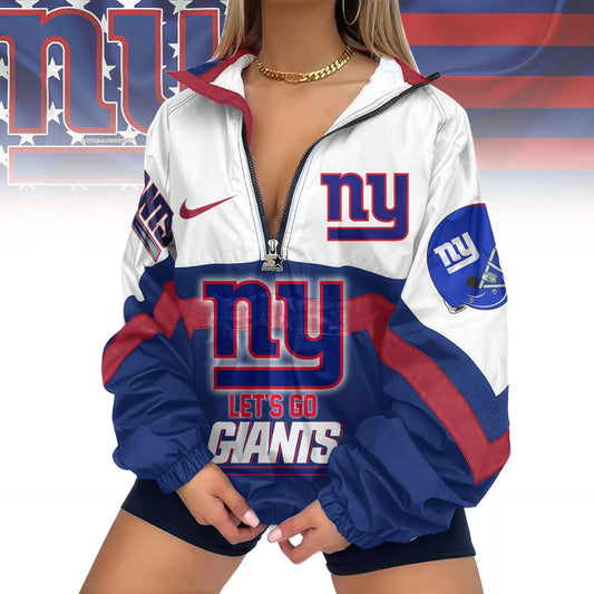 New York Giants Half-Zip Windbreaker Jacket EM24