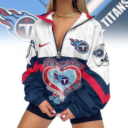 Tennessee Titans Half-Zip Windbreaker Jacket EM31