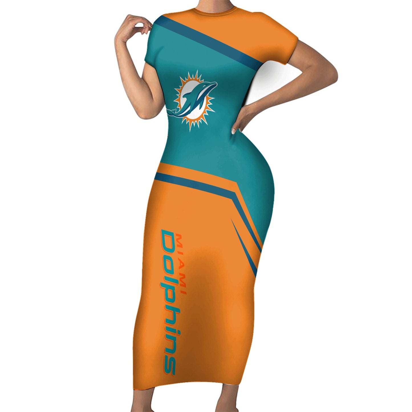 Miami Dolphins Bodycon Maxi Dress HA20