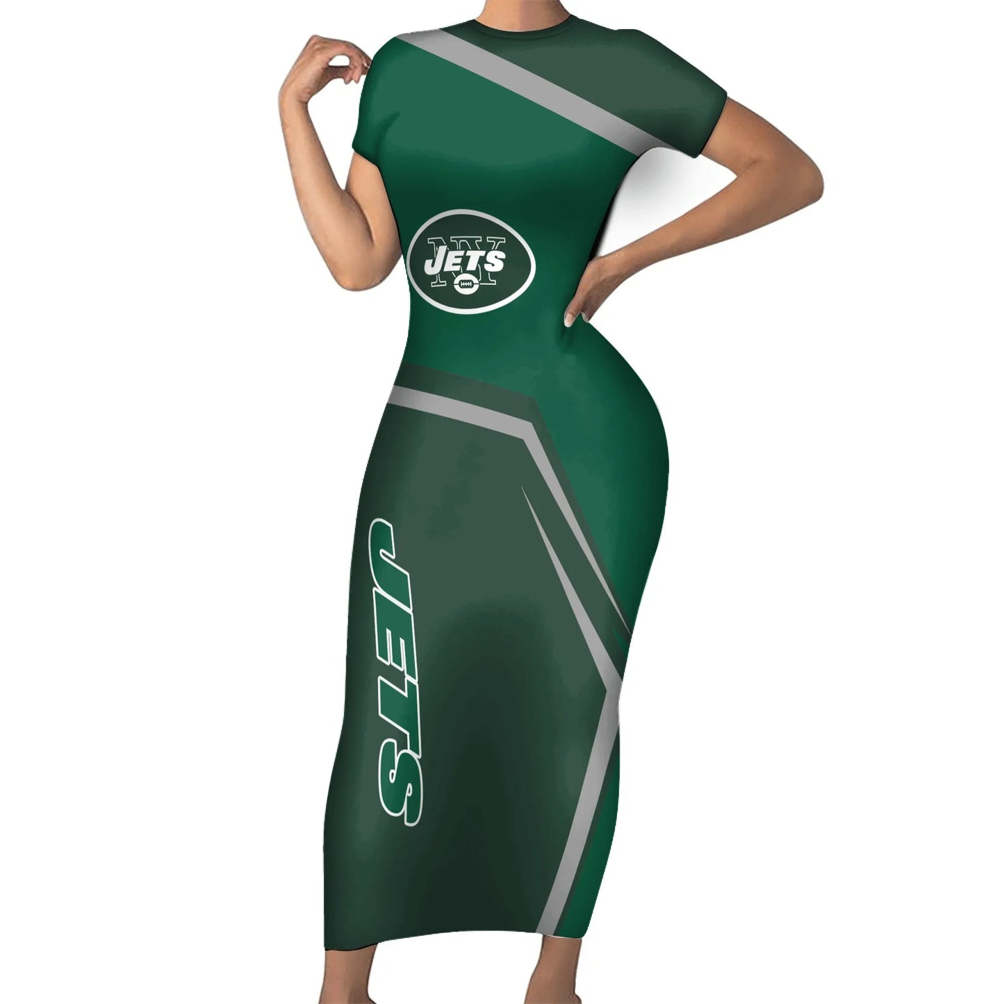 New York Jets Bodycon Maxi Dress HA25
