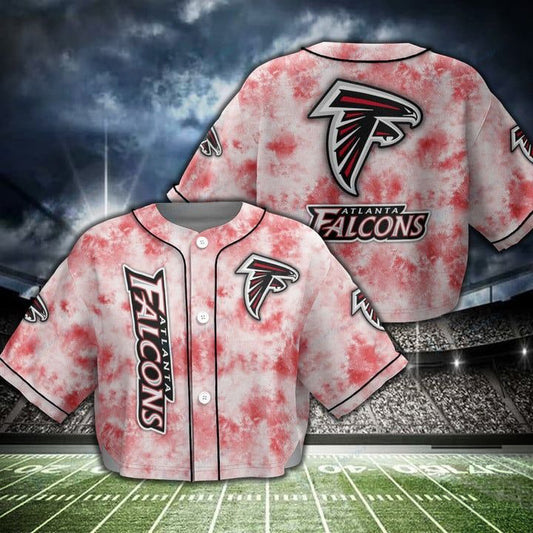 Atlanta Falcons Women Crop Top Baseball Jersey New Trending 2025 AZHACTBJ000003