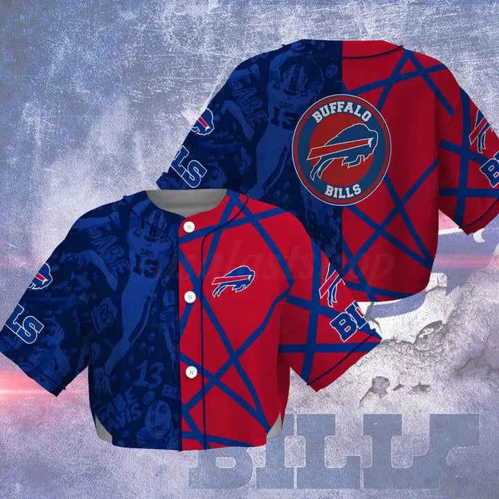 Buffalo Bills Women Crop Top Baseball Jersey New Trending 2025 AZHACTBJ000005