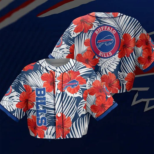 Buffalo Bills Women Crop Top Baseball Jersey New Trending 2025 AZHACTBJ000008