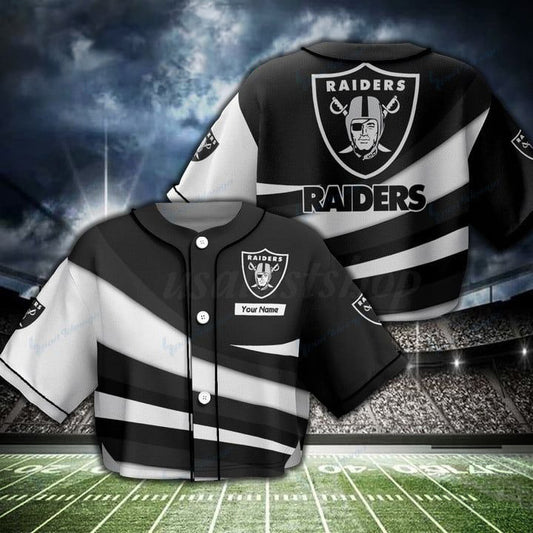 Las Vegas Raiders Women Crop Top Baseball Jersey New Trending 2025 AZHACTBJ000036