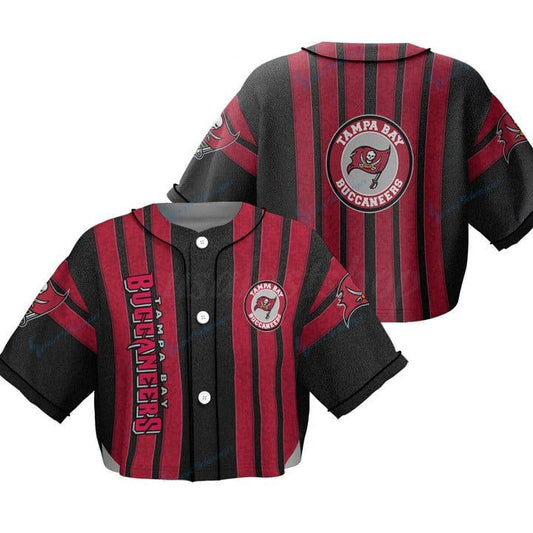 Tampa Bay Buccaneers Women Crop Top Baseball Jersey New Trending 2025 AZHACTBJ000064