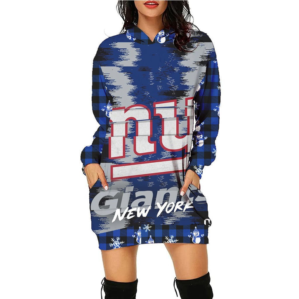 New York Giants Hoodie Dress Christmas HA24