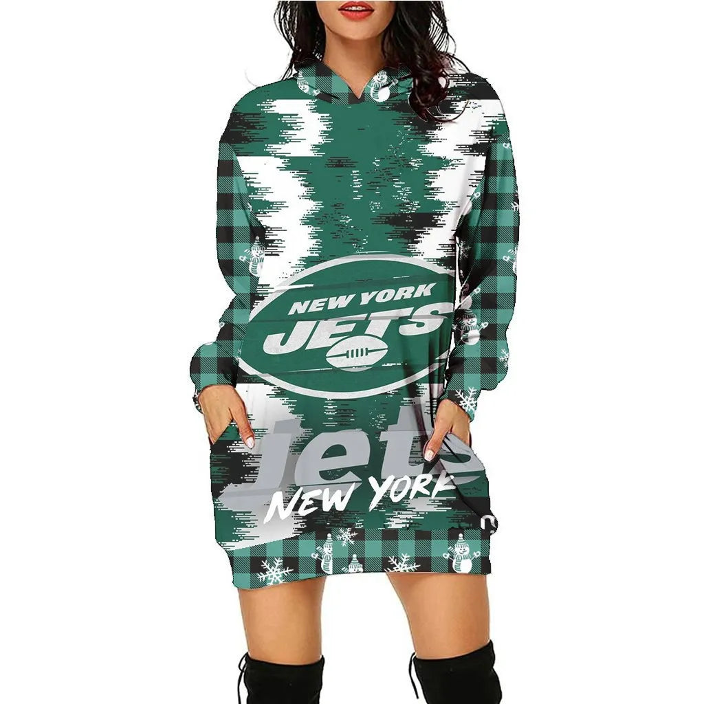 New York Jets Hoodie Dress Christmas HA25
