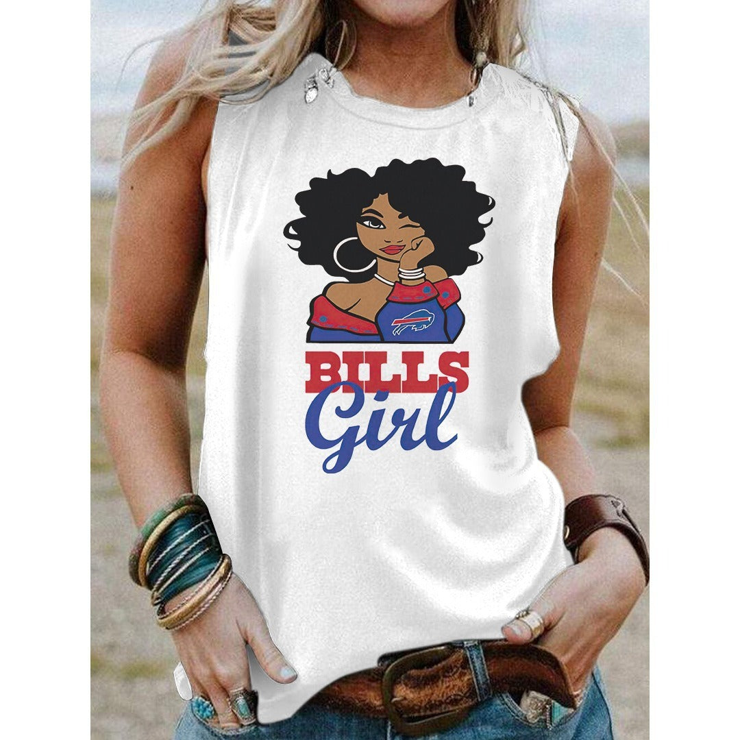 Buffalo Bills Personalized American Football Loose Crew Neck Sleeveless AZHALCNS000006
