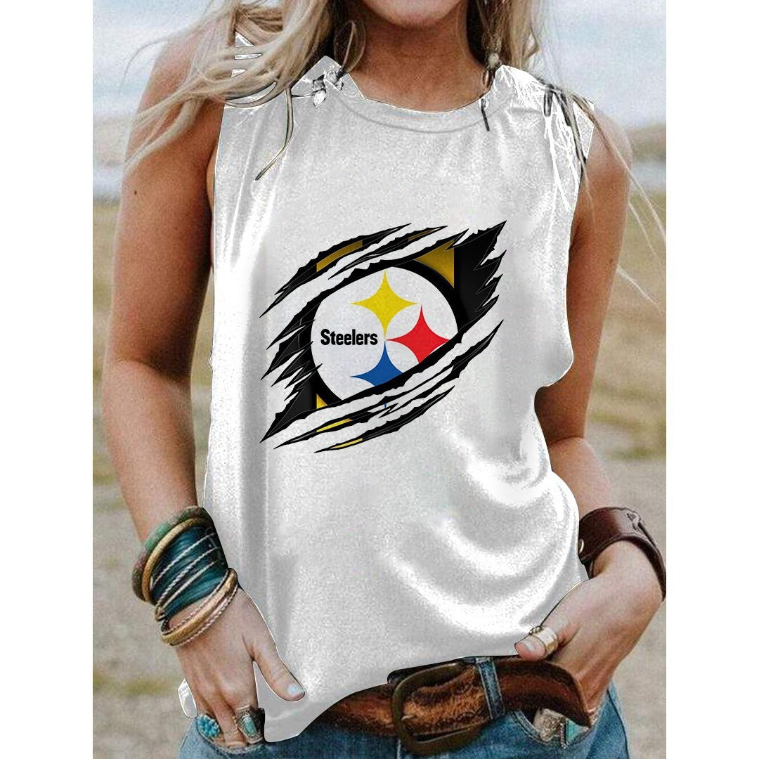 Pittsburgh Steelers Personalized American Football Loose Crew Neck Sleeveless AZHALCNS000007