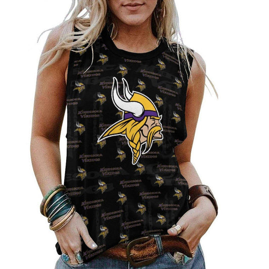 Minnesota Vikings Personalized American Football Loose Crew Neck Sleeveless AZHALCNS000012