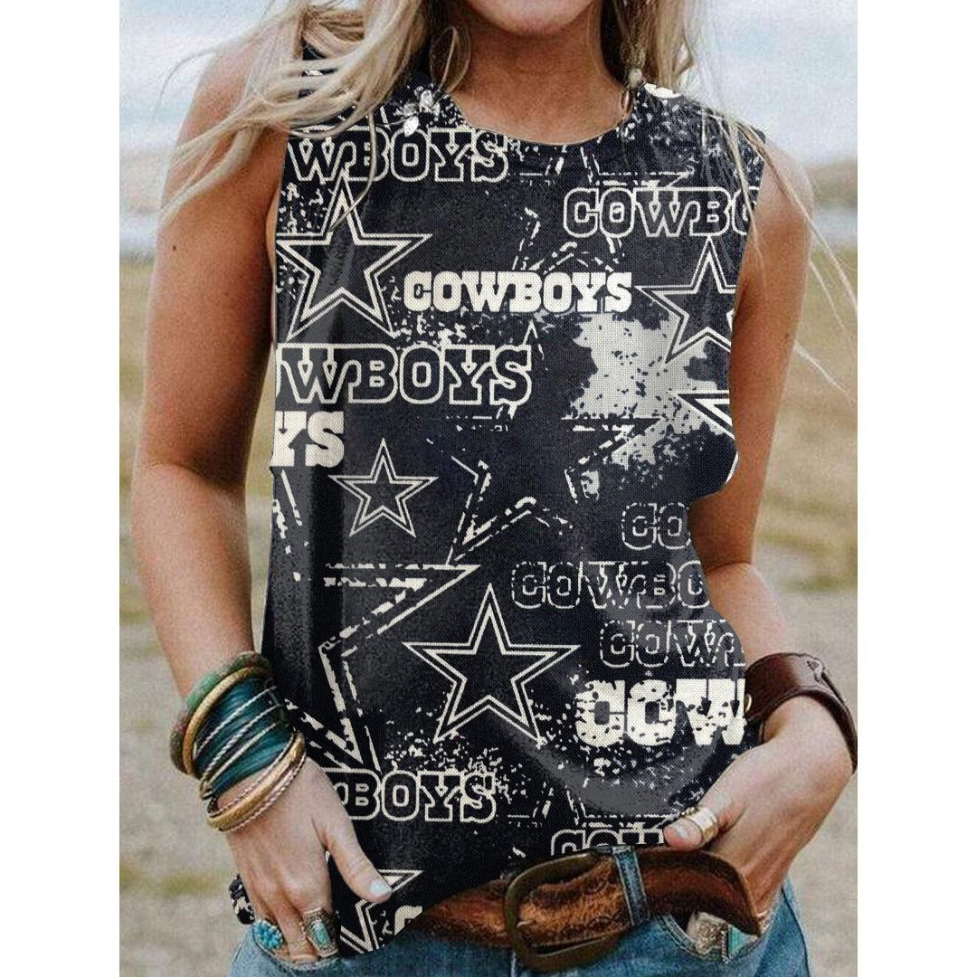 Dallas Cowboys Personalized American Football Loose Crew Neck Sleeveless AZHALCNS000023