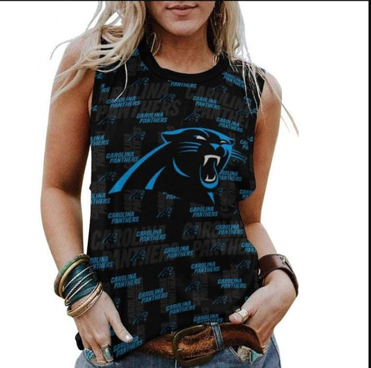 Carolina Panthers Personalized American Football Loose Crew Neck Sleeveless AZHALCNS000028