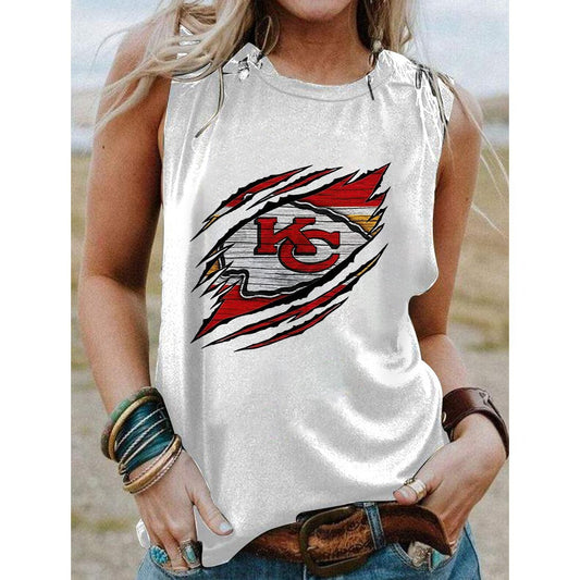 Kansas City Chiefs Personalized American Football Loose Crew Neck Sleeveless AZHALCNS000030