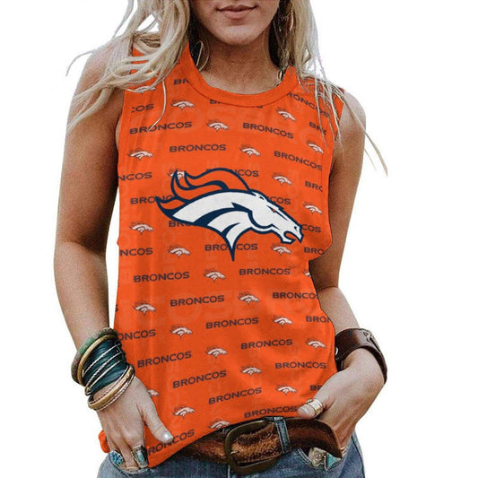 Denver Broncos Personalized American Football Loose Crew Neck Sleeveless AZHALCNS000034