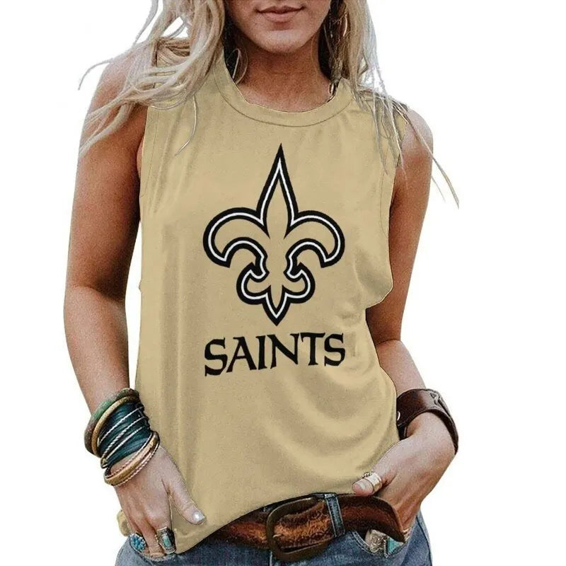 New Orleans Saints Personalized American Football Loose Crew Neck Sleeveless AZHALCNS000037
