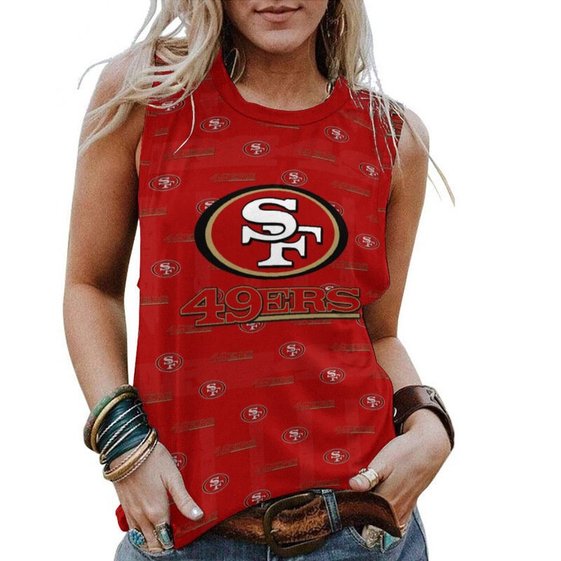 San Francisco 49ers Personalized American Football Loose Crew Neck Sleeveless AZHALCNS000045