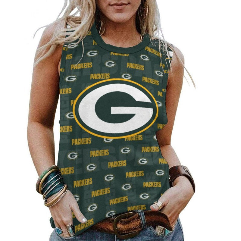 Green Bay Packers Personalized American Football Loose Crew Neck Sleeveless AZHALCNS000050