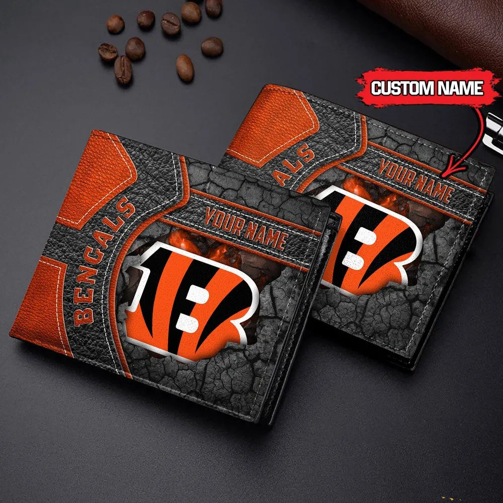 Cincinnati Bengals Football Custom Name Men’s Classic Leather Wallet AZHAMW000002