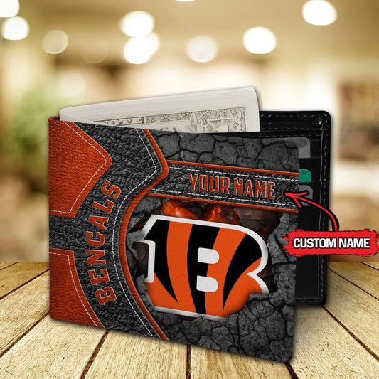 Cincinnati Bengals Football Custom Name Men’s Classic Leather Wallet AZHAMW000002