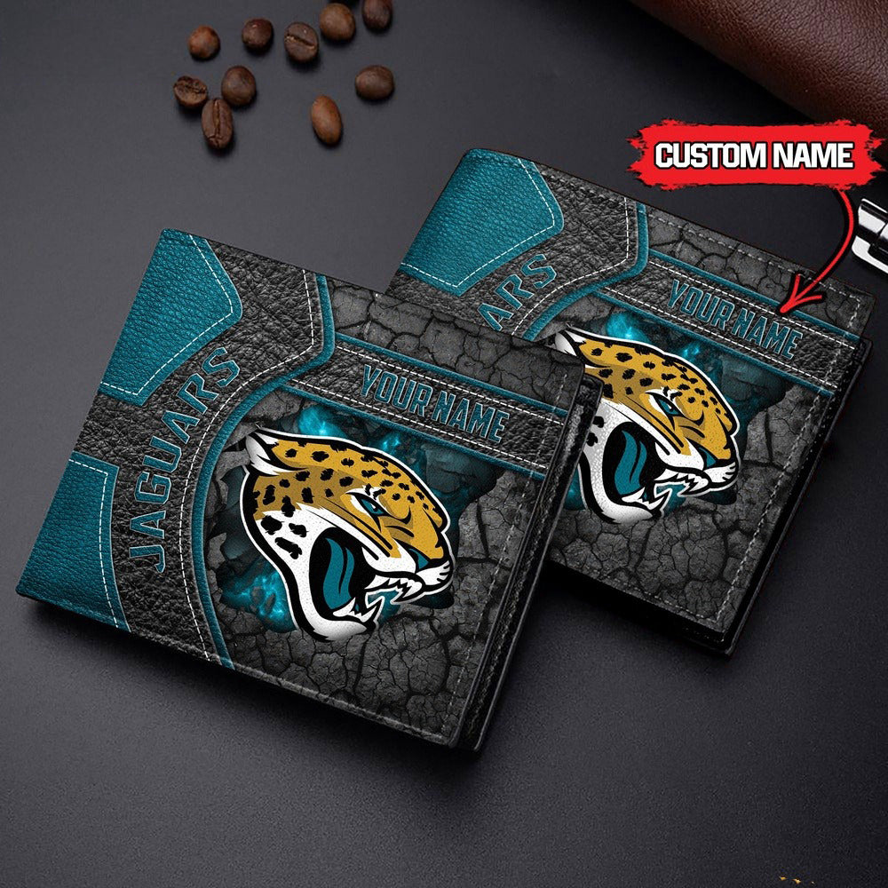 Jacksonville Jaguars Football Custom Name Men’s Classic Leather Wallet AZHAMW000022