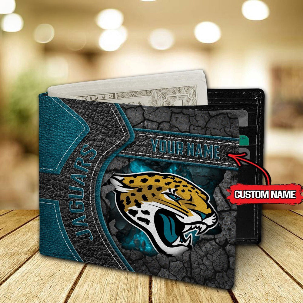 Jacksonville Jaguars Football Custom Name Men’s Classic Leather Wallet AZHAMW000022