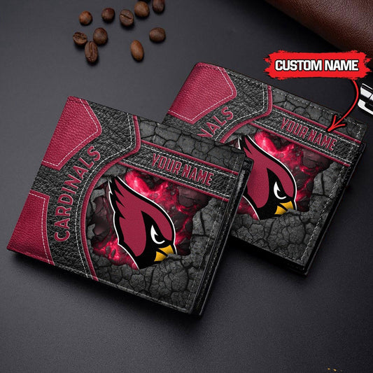 Arizona Cardinals Football Custom Name Men’s Classic Leather Wallet AZHAMW000031
