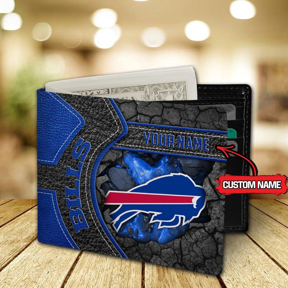 Buffalo Bills Football Custom Name Men’s Classic Leather Wallet AZHAMW000032