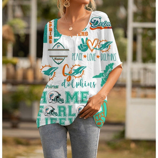 Cincinnati Bengals Personalized Logo Team Short Sleeve Women Peasant Blouse AZHASSWPB000007