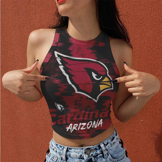 Arizona Cardinals Casual Style Printed Women Halter Neck Crop Top AZHAWHNC000002