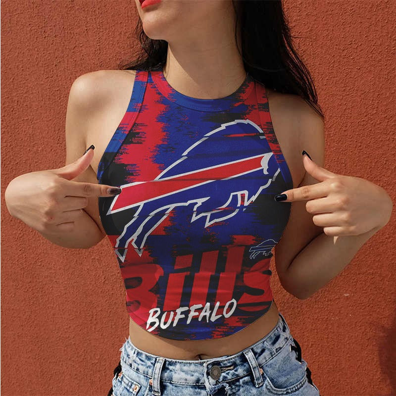 Buffalo Bills Casual Style Printed Women Halter Neck Crop Top AZHAWHNC000030