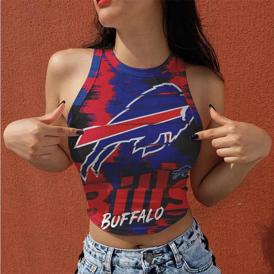 Buffalo Bills Casual Style Printed Women Halter Neck Crop Top AZHAWHNC000030