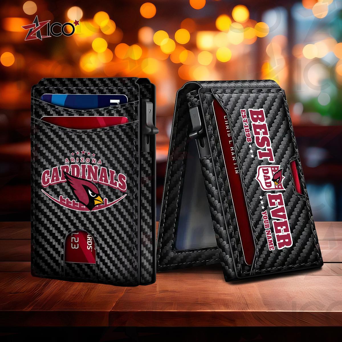 Arizona Cardinals Leather Card Holder Trending 2025 Farther’s Day AZHG2DCH000001