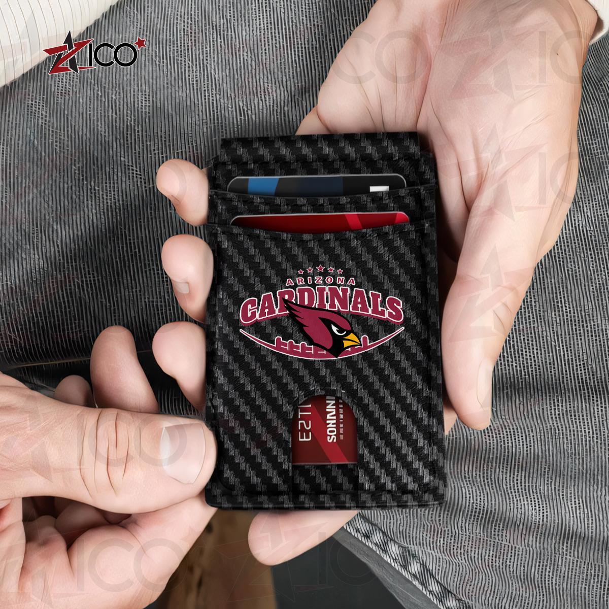 Arizona Cardinals Leather Card Holder Trending 2025 Farther’s Day AZHG2DCH000001