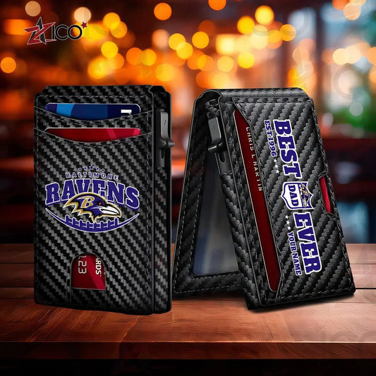 Baltimore Ravens Leather Card Holder Trending 2025 Farther’s Day AZHG2DCH000003