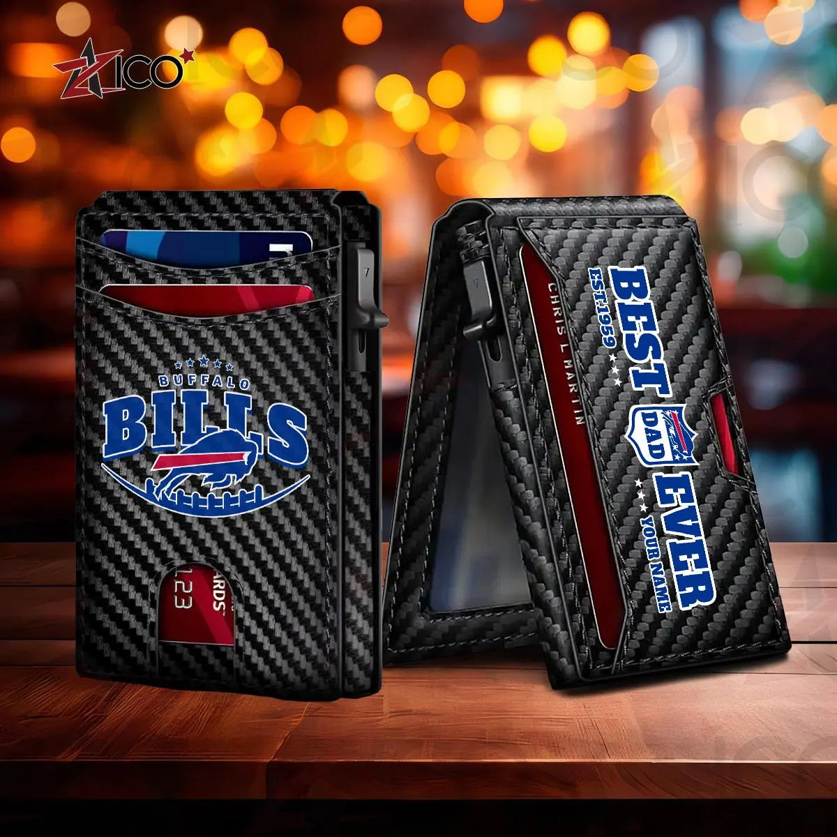 Buffalo Bills Leather Card Holder Trending 2025 Farther’s Day AZHG2DCH000004