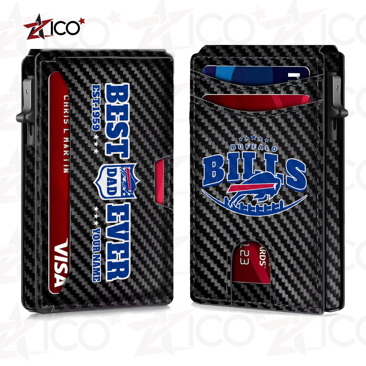 Buffalo Bills Leather Card Holder Trending 2025 Farther’s Day AZHG2DCH000004