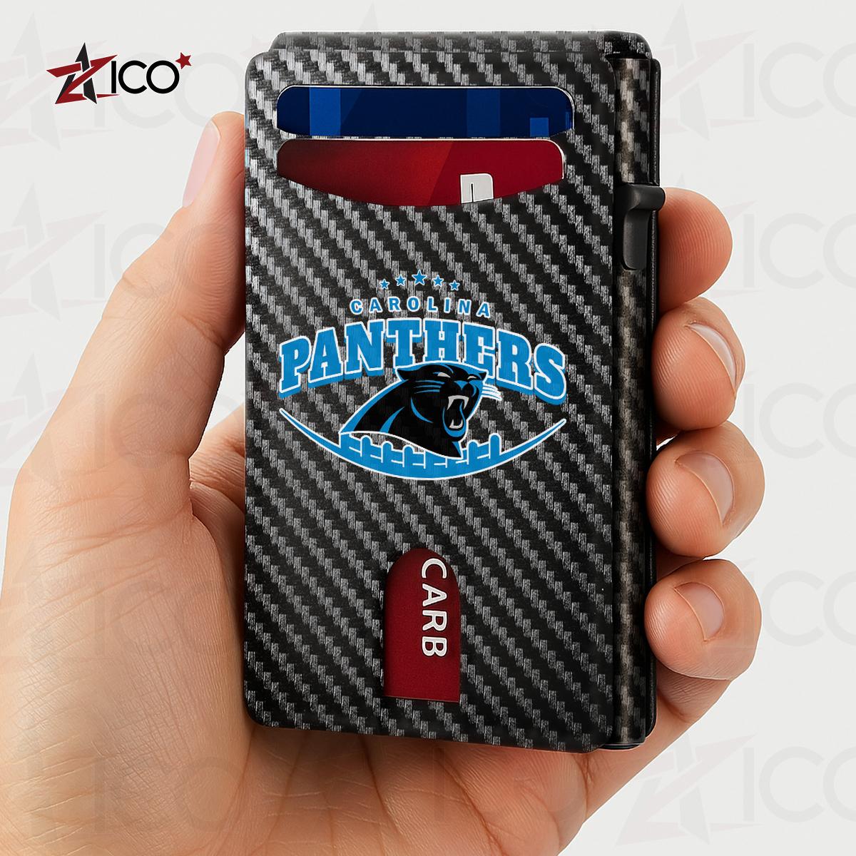 Carolina Panthers Leather Card Holder Trending 2025 Farther’s Day AZHG2DCH000005