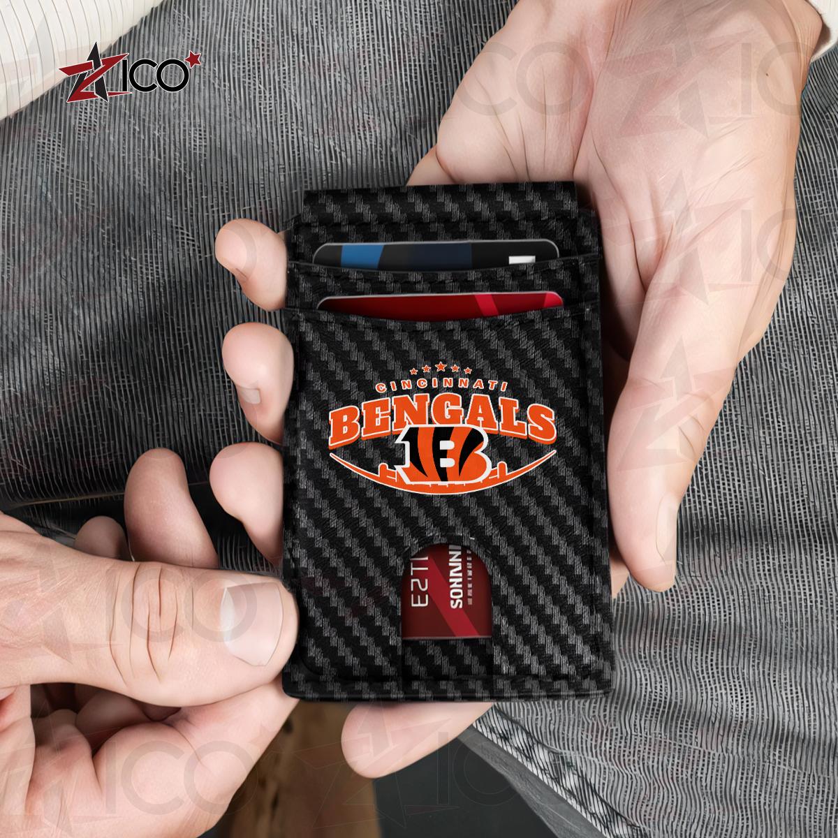 Cincinnati Bengals Leather Card Holder Trending 2025 Farther’s Day AZHG2DCH000007