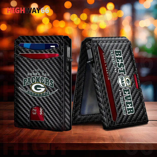 Green Bay Packers Leather Card Holder Trending 2025 Farther’s Day AZHG2DCH000012