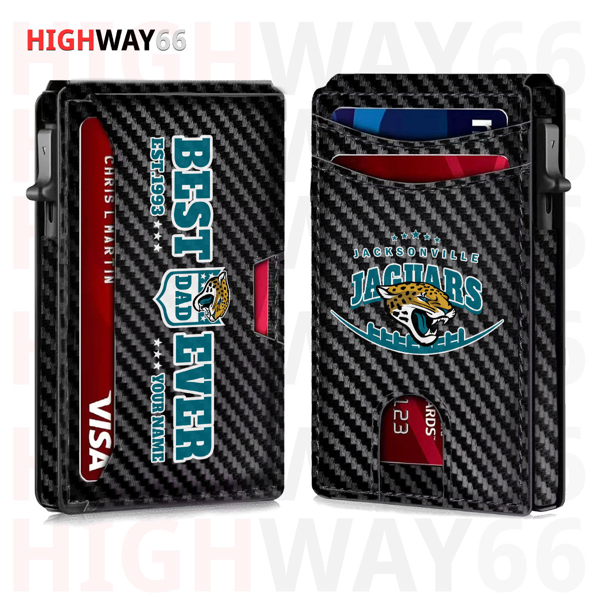 Jacksonville Jaguars Leather Card Holder Trending 2025 Farther’s Day AZHG2DCH000015