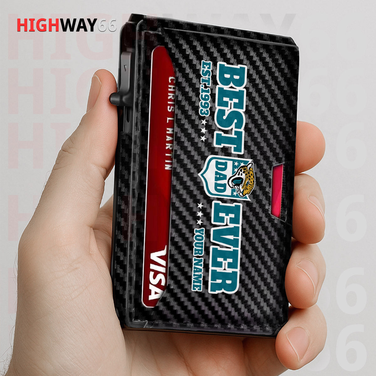 Jacksonville Jaguars Leather Card Holder Trending 2025 Farther’s Day AZHG2DCH000015