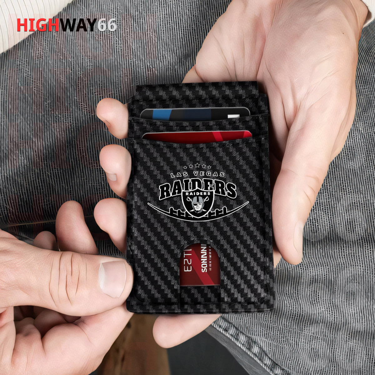 Las Vegas Raiders Leather Card Holder Trending 2025 Farther’s Day AZHG2DCH000017