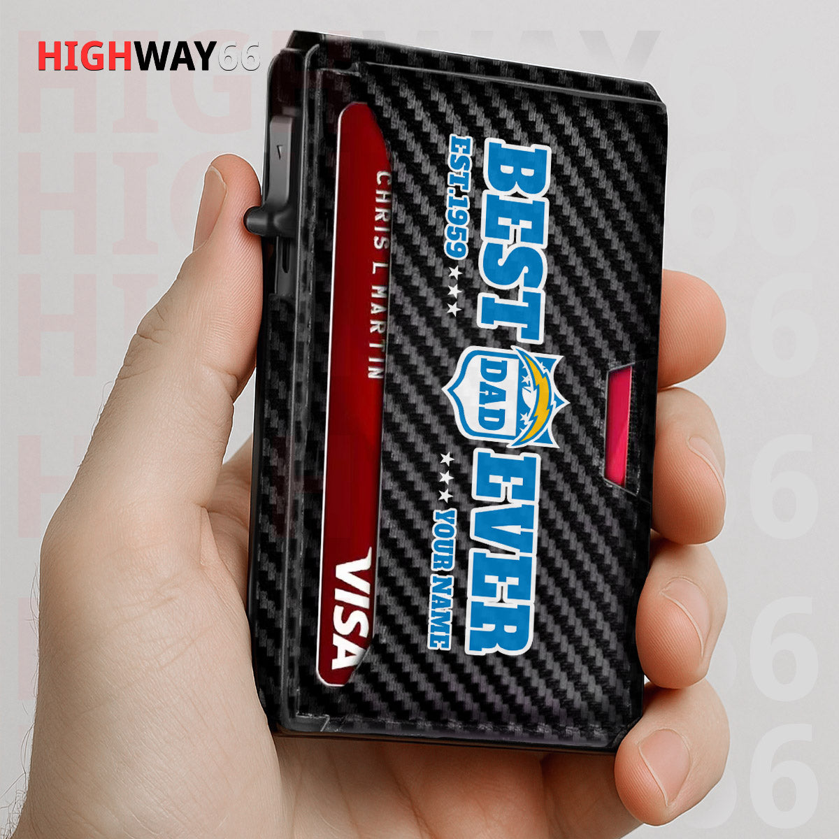 Los Angeles Chargers Leather Card Holder Trending 2025 Farther’s Day AZHG2DCH000018