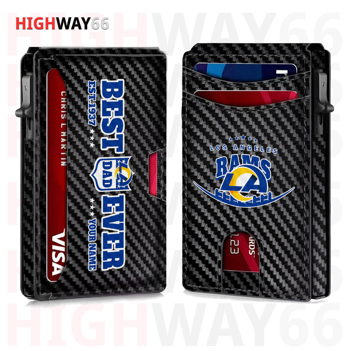 Los Angeles Rams Leather Card Holder Trending 2025 Farther’s Day AZHG2DCH000019